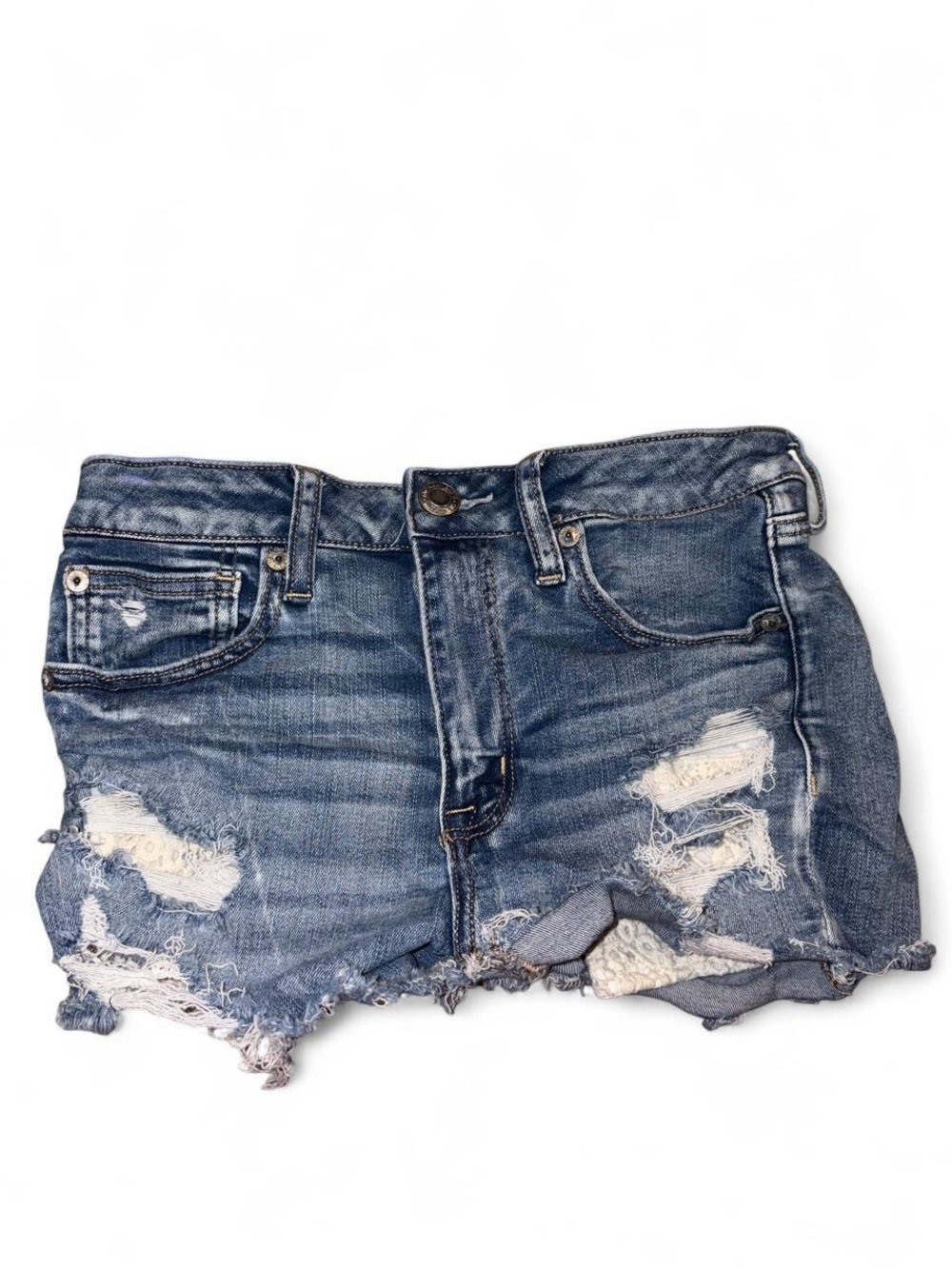 American Eagle Outfitters Distressed Blue Denim Cutoff Shorts